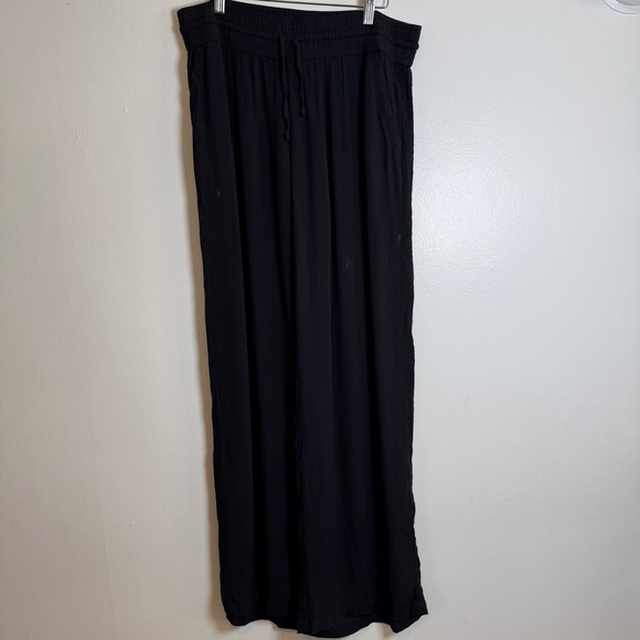 Prana Black Pull-On Pants with Logo Button - Picture 7 of 8
